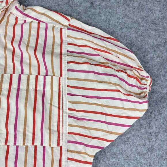 Pilcro Anthropologie Painter Buttondown Shirt Top Womens S Striped Oversized - Picture 5 of 13